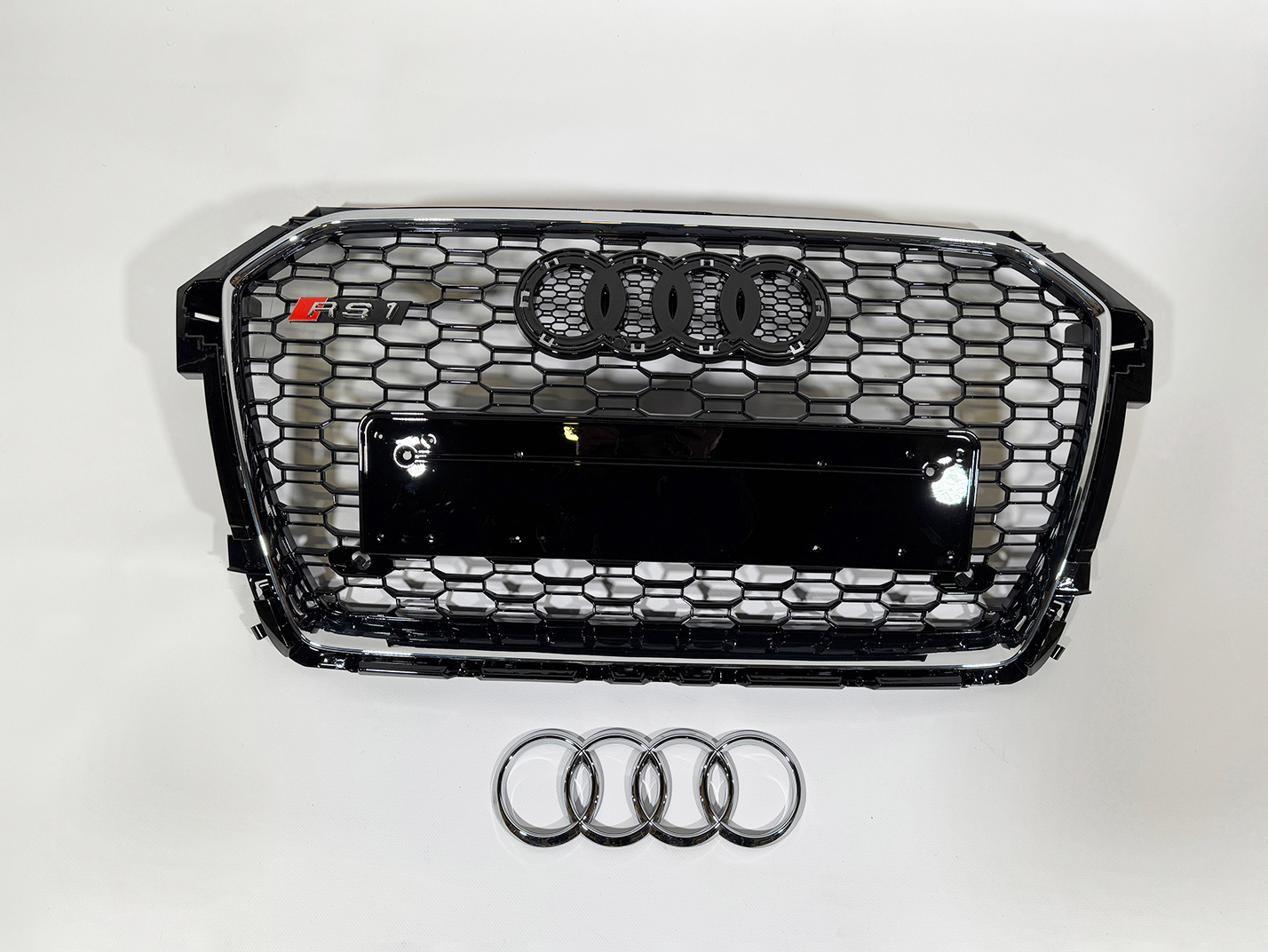 Audi A1 LIFT 2015-2018 Front Grill, Honeycomb Grill, RS1 Chrome Quattro Style